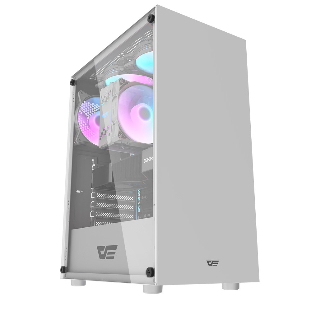  Darkflash DK100 Tempered Glass ATX/M-ATX/MINI-ITX  Gaming PC Case White 