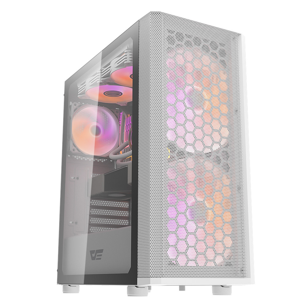  DK360 ATX M-ATX ITX Gaming PC Case(White)