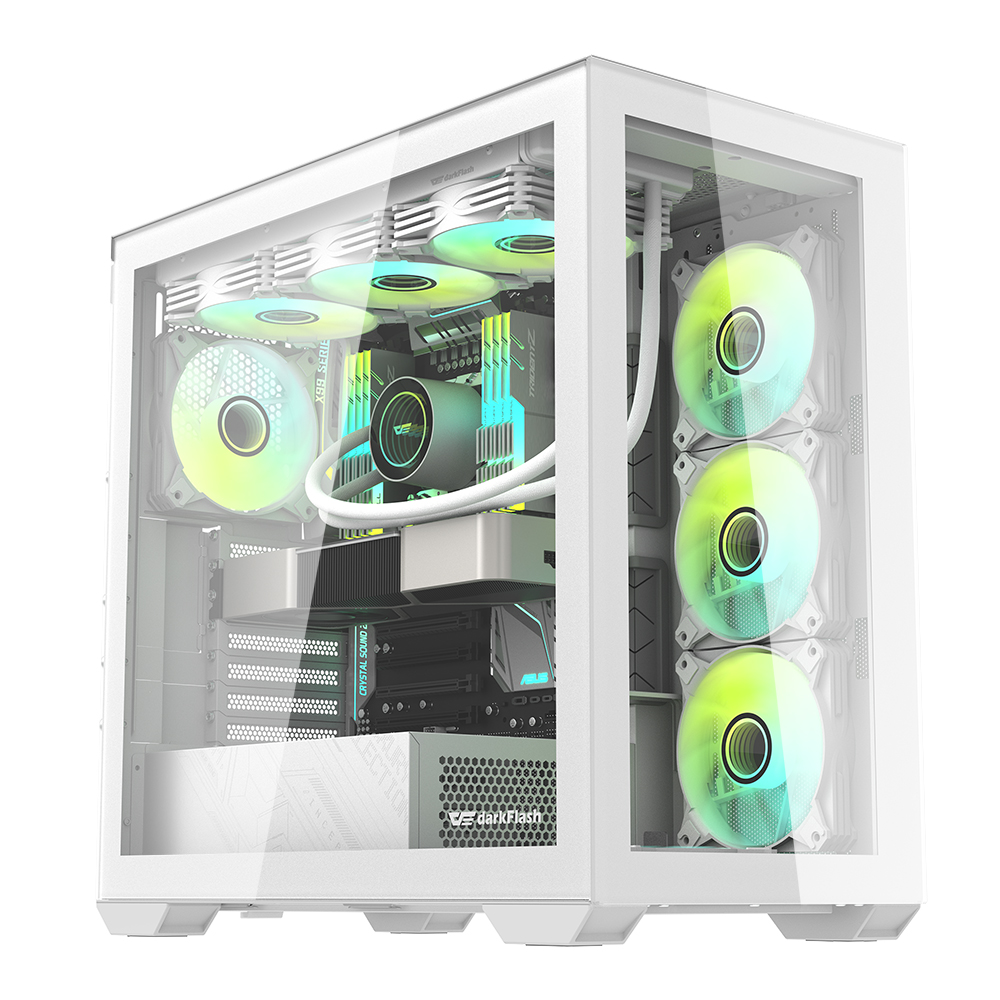 Darkflash E-ATX Full Tower Gaming Cabinet  | Tempered Glass Front & Side Panel | 360mm Radiator Support , USB-C Type Gaming Cabinet 