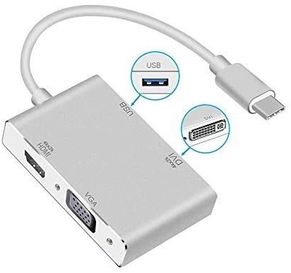 Tortox USB-C  - (VGA + HDMI +DVI + USB) HUB 