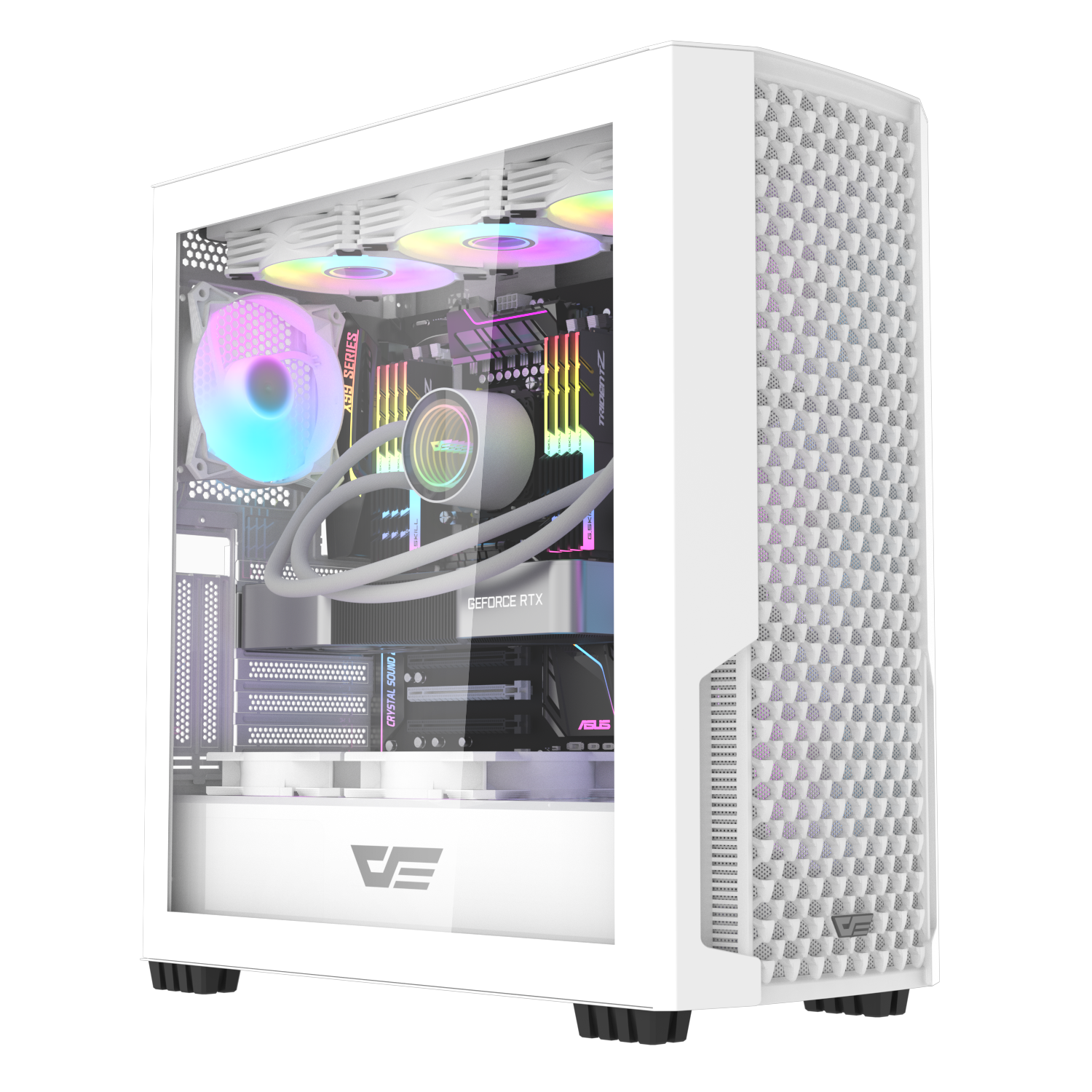 Darkflash DF 2100 E-ATX Mid tower Gaming cabinet | USB 3.0, Up to 9 PCI Slots, Mesh Design front panel | Tempered Glass Side Panel PC Case- Black