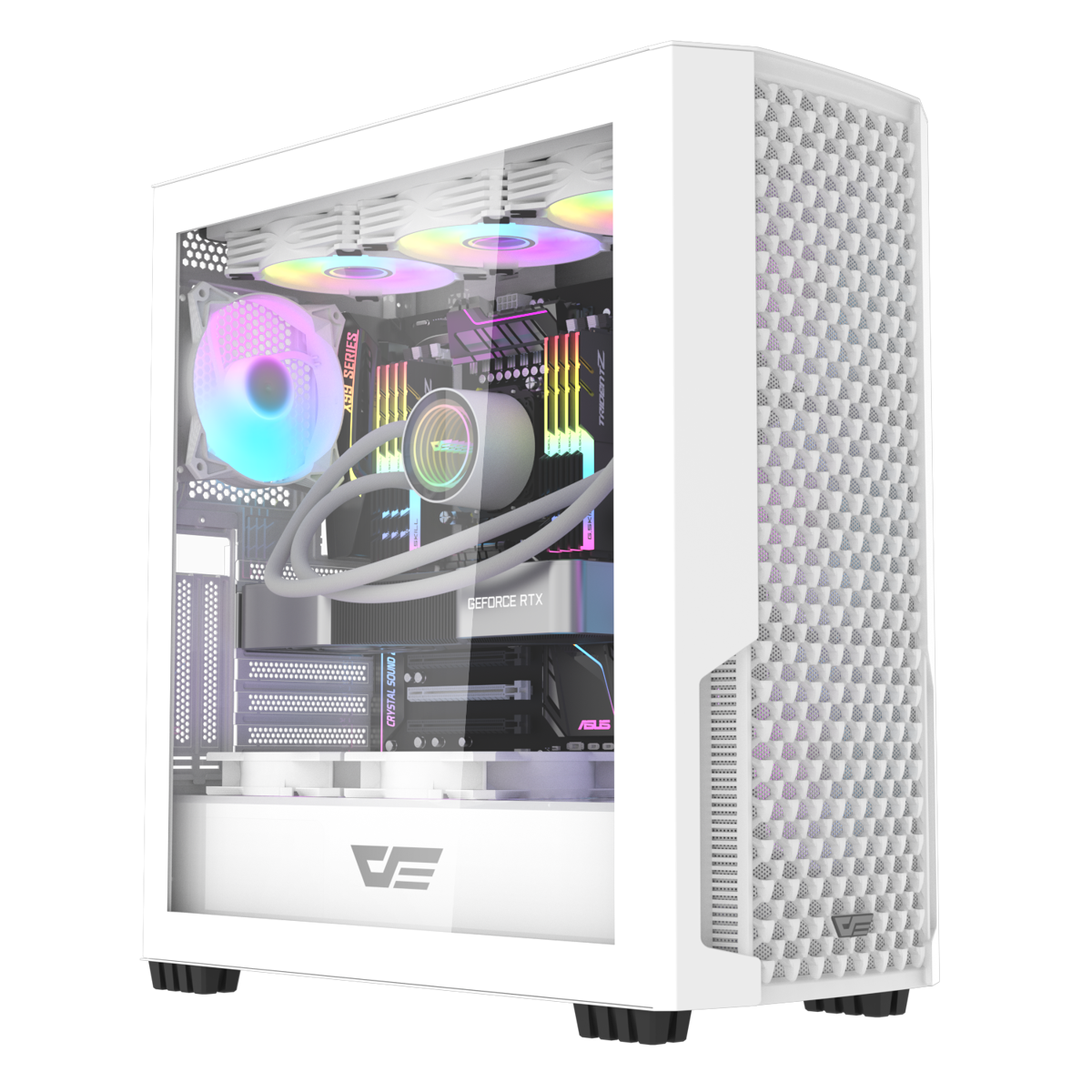 Darkflash DF 2100 E-ATX Mid tower Gaming cabinet | USB 3.0, Up to 9 PCI Slots, Mesh Design front panel | Tempered Glass Side Panel PC Case- Black